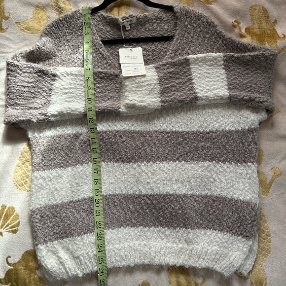 NWT - Miracle USA - Miracle Sweater - mocha striped - size M/L - Picture 5 of 7